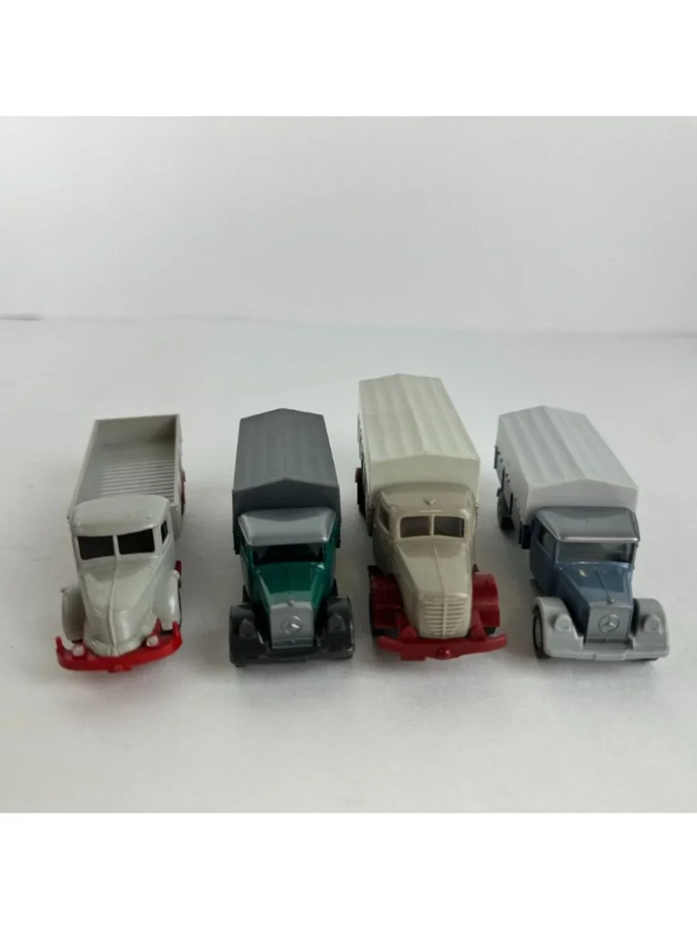 Vintage Wiking Plastic Lot Covered Trucks Mercedes
